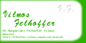 vilmos felhoffer business card